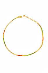 1,5 mm Colored Stone Silver Tennis Anklet